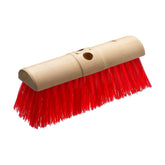 13" Round Saddle Back Wooden Broom Head Stiff PVC Yard Brush Head